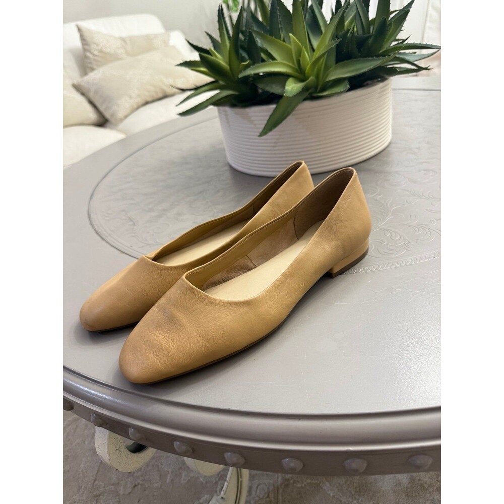 Enzo Angiolini Square Toe Beige Flats, Vintage-Inspired Style Everlane Sz 7.5